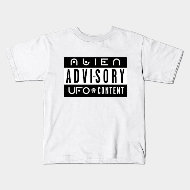 ALIEN ADVISORY - UFO CONTENT Kids T-Shirt by Tenkaichi_Art